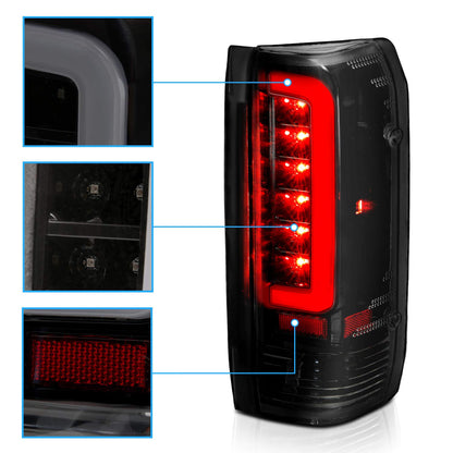 Truck 3D C-Type Halogen Tail Light Set For 1989-1996 Ford F150 Bronco F250 F350 - OHMU