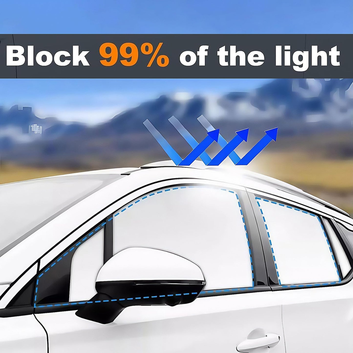 Magnetic Car Window Sunshades for Dodge Caravan UV Protection