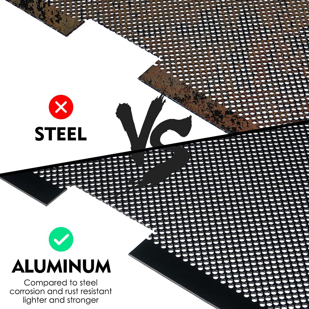 2007-2018 Jeep JK/JKU Front Grille Mesh Insert - Matte Black Aluminum