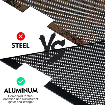 2007-2018 Jeep JK/JKU Front Grille Mesh Insert - Matte Black Aluminum