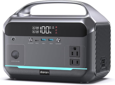 Portable Power Station with 350W AC Outlets (600W Surge), 288Wh (90,000mAh) LiFeP04 Battery