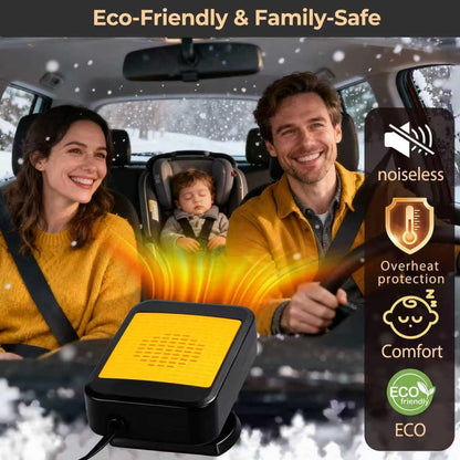 2026 Upgraded 12V Portable Car Heater - Plugs into Cigarette Lighter, 360° Rotatable Defroster