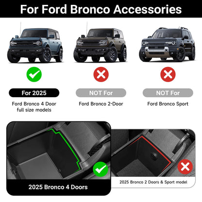 5-PCS Interior Organizer Tray Set for 2025-2026 Ford Bronco 4-Door (Excludes Sport)