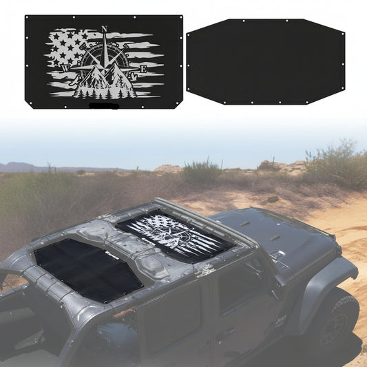 Adventure Style Bikini Top Sun Shade (2PCS) for 2018-2025 Jeep Wrangler JL 4XE
