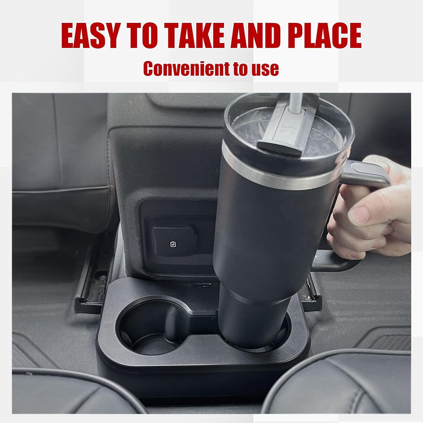 Removable Rear Dual Cup Holder for 2021-2024 Ford Bronco 2/4-Door (Excludes 2025)