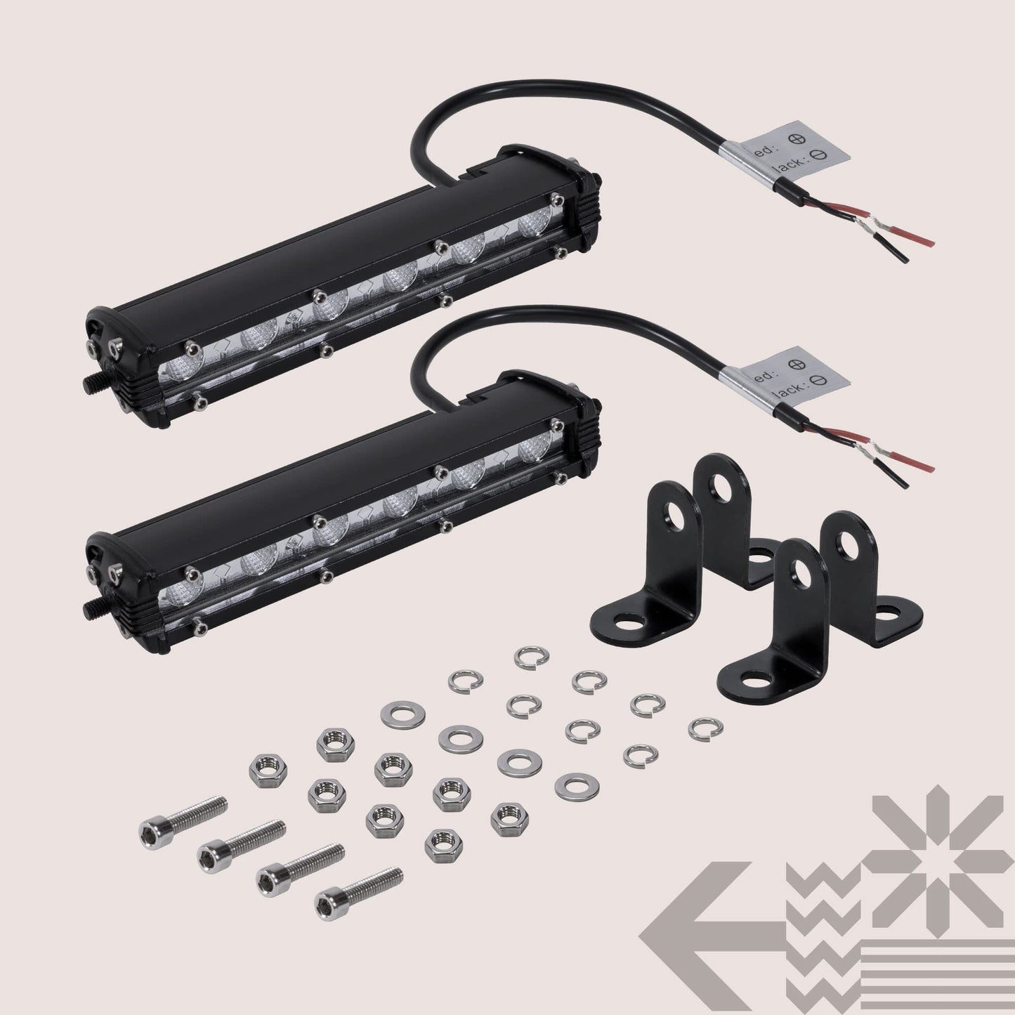 7" Ultra-Slim LED Light Bar (2-PCS) - 1530lm, 18W, IP68 Waterproof for Truck/ATV/Car (60° Flood)
