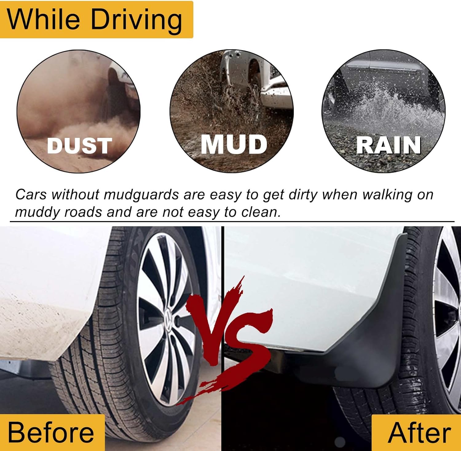 Mud Flaps Splash Guards w/Hardware Kit Replacement for 2010-2023 Toyota 4Runner - OHMU