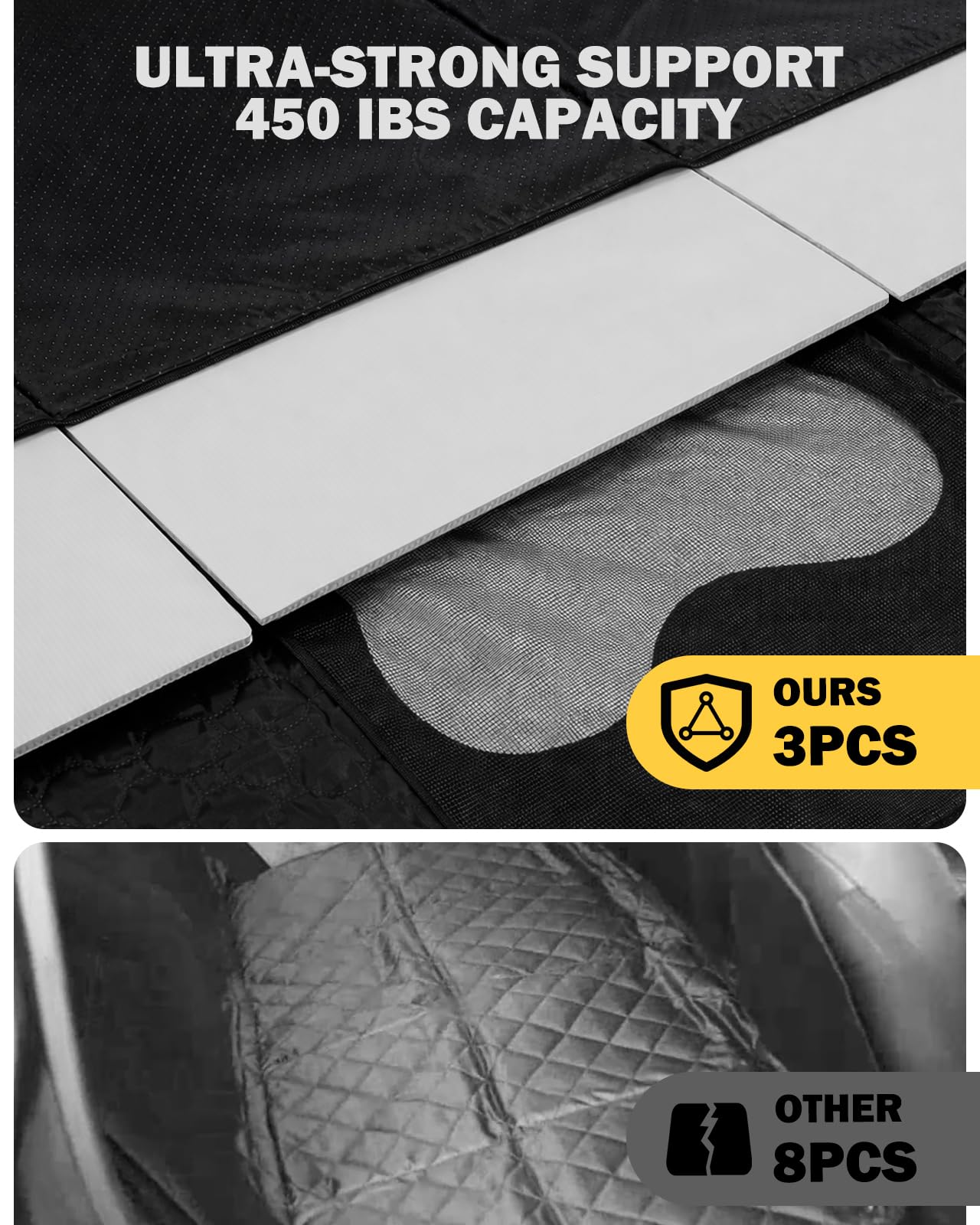 420 lb Waterproof Back Seat Extender with Hard Bottom - Anti-Scratch, Easy Clean for Dogs