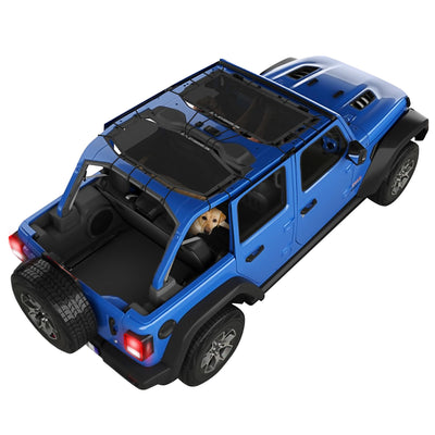 Front & Rear Mesh Sun Shade for 2018-2023 Jeep Wrangler JLU (Bikini Top)