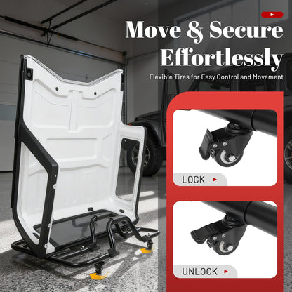 Jeep Wrangler Hardtop Storage Cart with Sliding Brake Casters