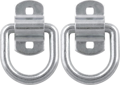 3"x3" Surface-Mount D-Ring Tie Downs (2-Pack) - 11,000 lb Break Strength