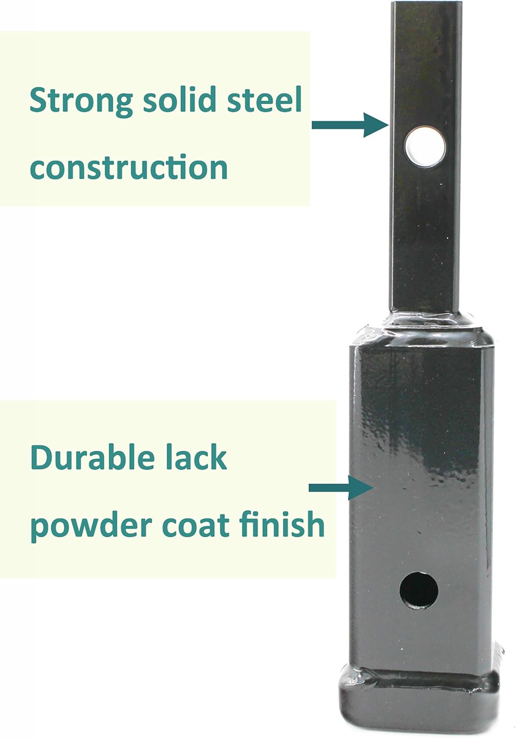 1-1/4" to 2" Hitch Adapter Receiver - 7" Extension, 350 lb Tongue Weight, Includes 5/8" Pin