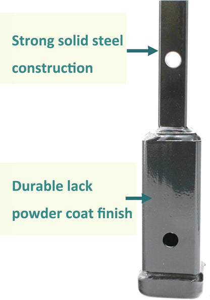 1-1/4" to 2" Hitch Adapter Receiver - 7" Extension, 350 lb Tongue Weight, Includes 5/8" Pin