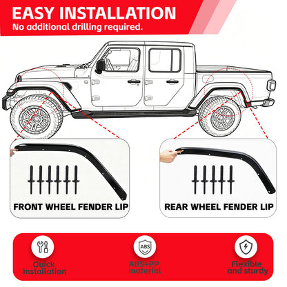 Jeep Wrangler JL/JLU Wide Flat Fender Flares (4-Piece)