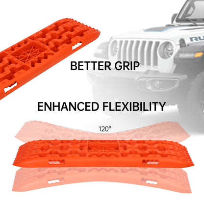 Off-Road Traction Boards with Jack Base - Heavy-Duty Recovery Tracks for 4x4/SUV/Truck (Large)
