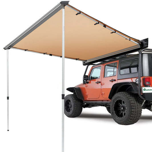 .6' x 6.6' Retractable Vehicle Awning - UV50+, PU3000mm Waterproof for SUV Camping