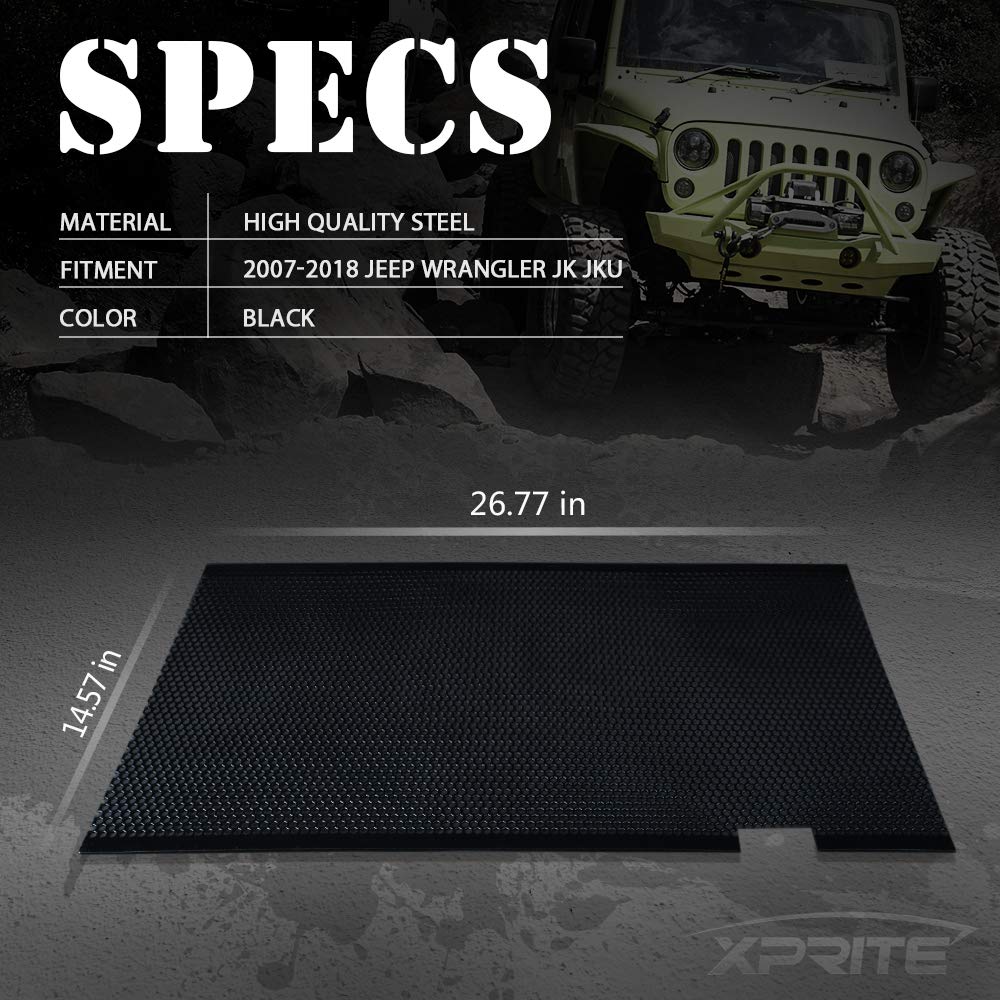 2007-2018 Jeep JK/JKU Front Grille Mesh Insert - Matte Black Aluminum