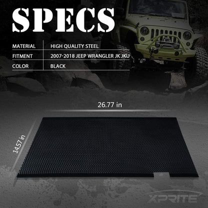 2007-2018 Jeep JK/JKU Front Grille Mesh Insert - Matte Black Aluminum