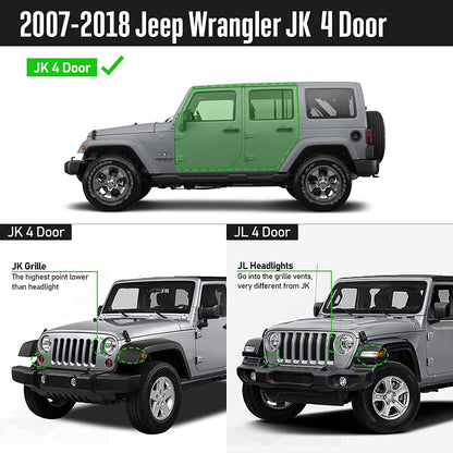 Black Running Boards for 2018-2026 Jeep Wrangler JL 4-Door