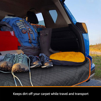 Heavy-Duty Waterproof Dog Cargo Liner - Nonslip w/Bumper Flap, Washable, Universal Large SUV Fit