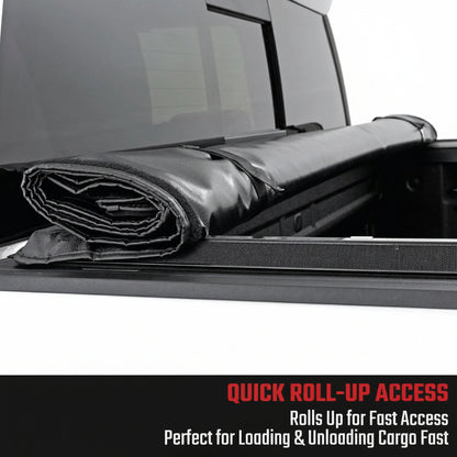 Soft Roll-Up Tonneau Cover for 2019-2026 Chevy/GMC 1500 - No-Drill, Marine-Grade Vinyl, Fits 5'10" Bed