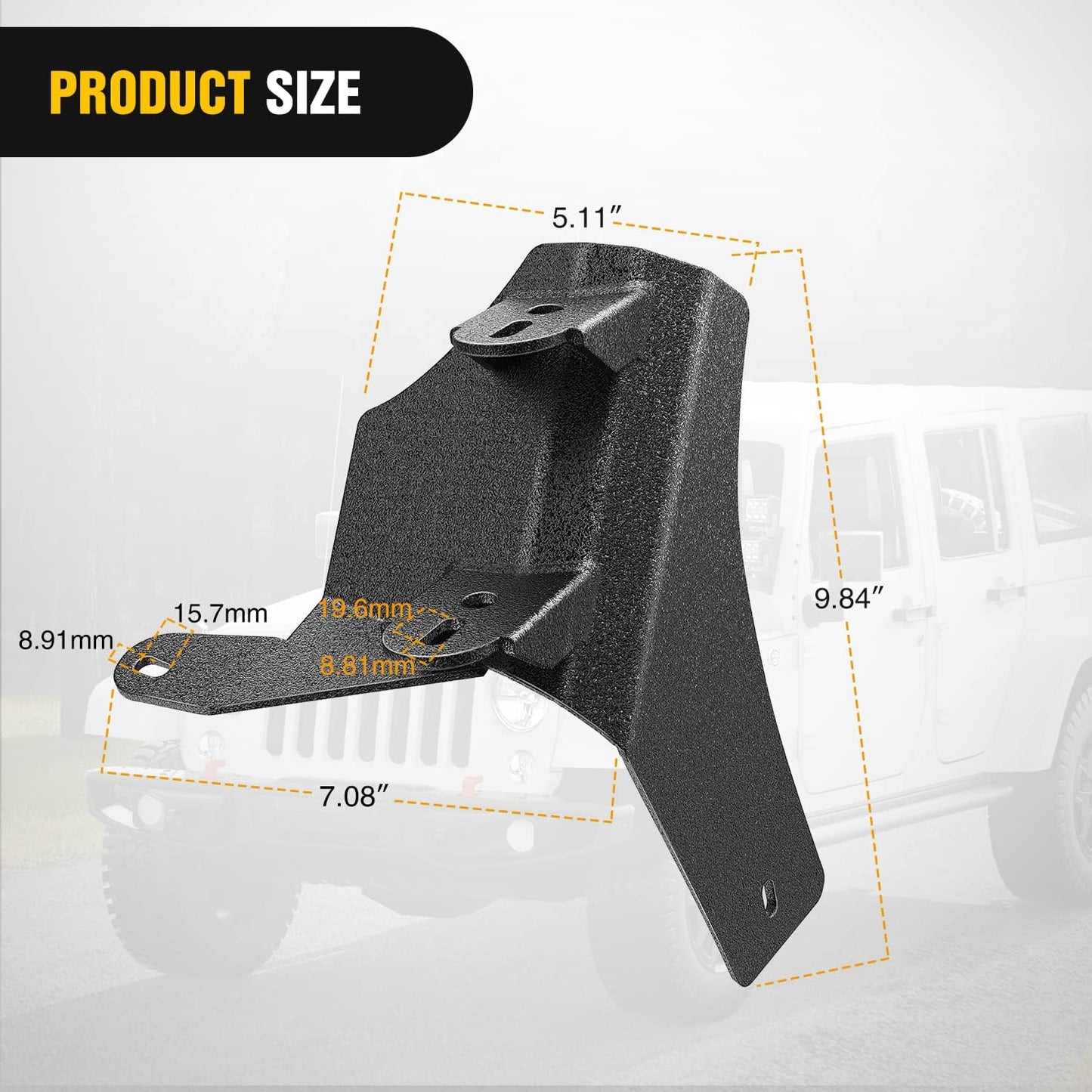 Dual A-Pillar Light Mounts for 2018-2023 Jeep Wrangler JL & Gladiator JT (Black)