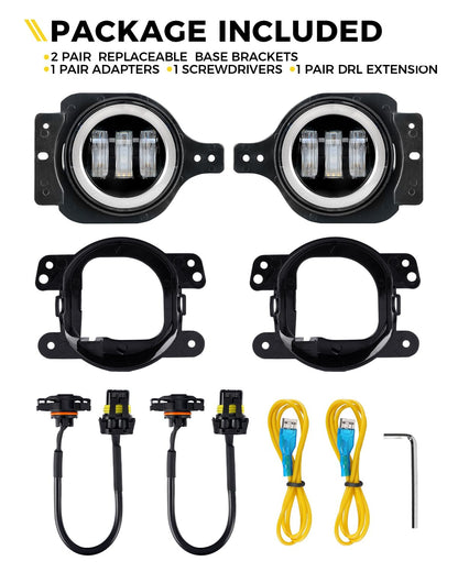 300% Brighter LED Fog Lights for 2018-2025 Jeep JL & Gladiator JT - DOT, Plug & Play