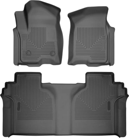 Husky Liners Weatherbeater Floor Mats | Fits 2015-2025 Ford F-150 (Includes 2022-2025 Lightning) SUPERCREW CAB ONLY w/Carpet & w/Out Fold Flat Storage | Front & 2nd Row, 3-pc Black - 94041