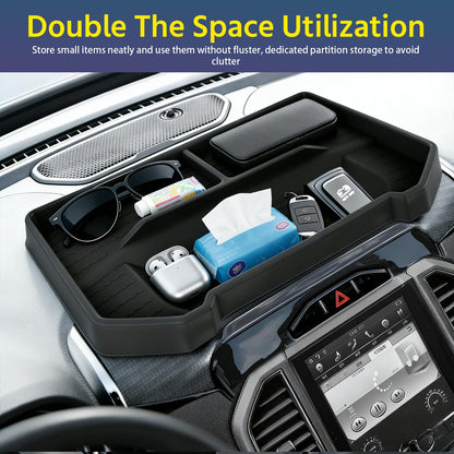 Dashboard Storage Tray for 2019-2026 Ram 1500 w/ 12"/14.4" Uconnect Screen (Excludes 8.4") - Non-Slip Organizer