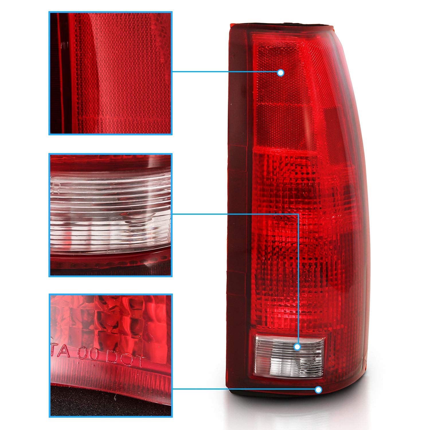 For 1988-1999 Fullsize C/K Silverado Pickup Truck Tahoe Sierra Suburban OE Style Rear Brake Lamp - OHMU