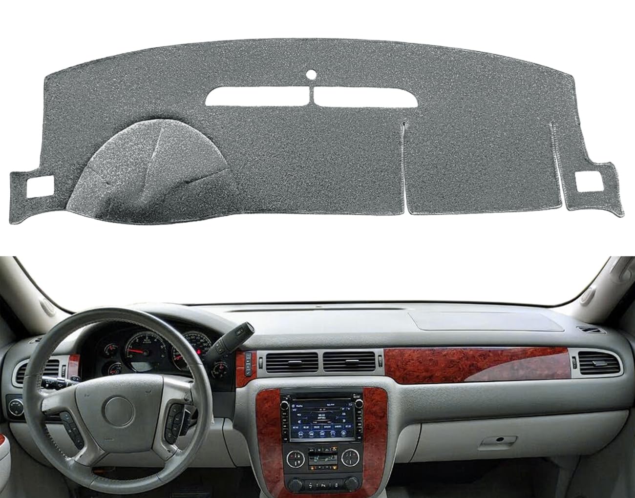 Dashboard Cover Dash Mat Carpet Fit for 2007-2014 Chevy Chevrolet Tahoe Suburban,2007-13 Chevy Avalanche Silverado 1500 2500 3500 LTZ /2007-13 GMC Sierra SLT Denali,2007-14 GMC Yukon XL (Black) Y24