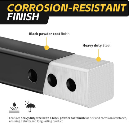 6" Rise/Drop Hitch Riser for 2" Receivers - 500 lb Tongue Weight, Solid Steel, Triple Pin Holes (50909)