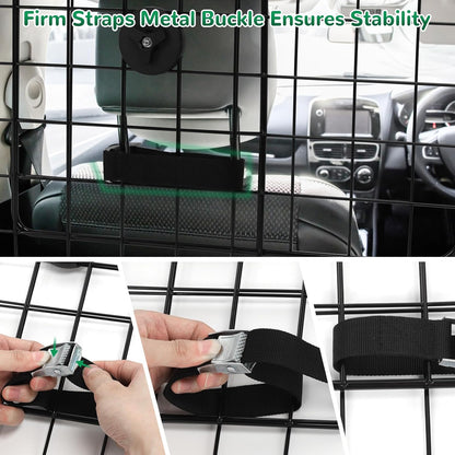 Adjustable Heavy-Duty Wire Mesh Dog Barrier - Universal for SUV/Car/Truck Cargo Area, Safety Travel