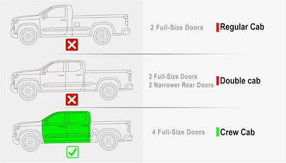 APS Running Boards 6in Black Compatible with Chevy Silverado GMC Sierra Crew Cab 19-25