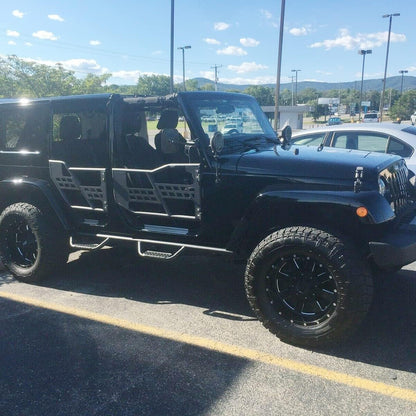 Front & Rear Tubular Half Doors for 2007-2018 Jeep Wrangler JK 4-Door