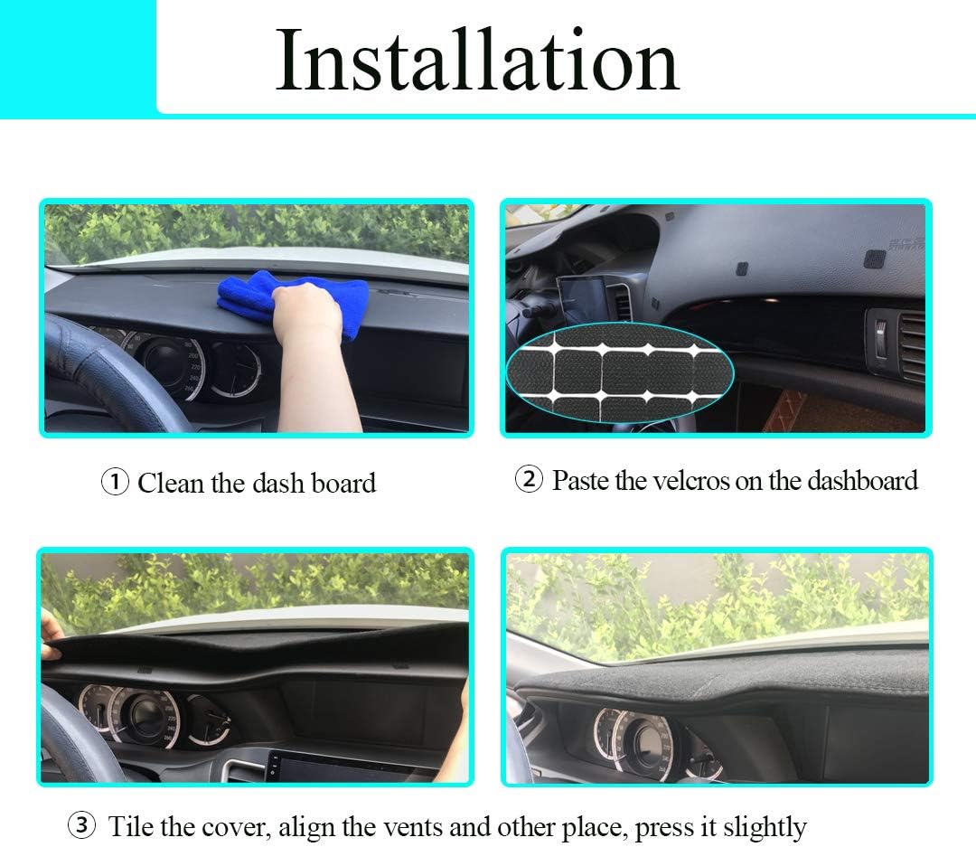 Dashboard Cover Dash Mat Carpet Fit for 2007-2014 Chevy Chevrolet Tahoe Suburban,2007-13 Chevy Avalanche Silverado 1500 2500 3500 LTZ /2007-13 GMC Sierra SLT Denali,2007-14 GMC Yukon XL (Black) Y24