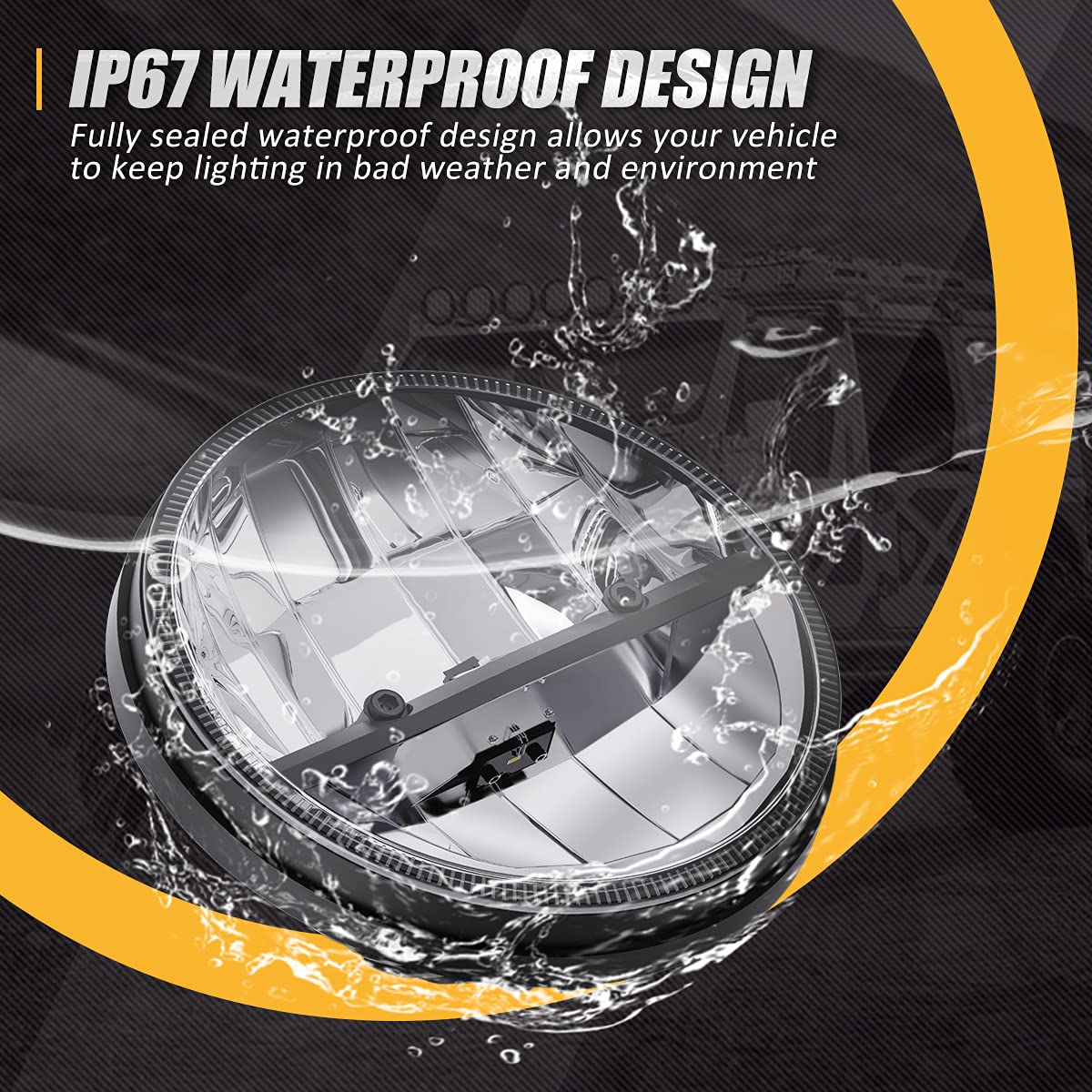 DOT Approved 7" LED Headlights - Compatible with 97-18 Jeep Wrangler (Chrome)