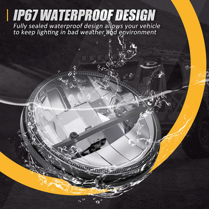 DOT Approved 7" LED Headlights - Compatible with 97-18 Jeep Wrangler (Chrome)