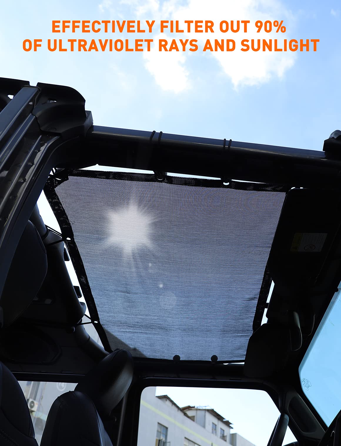 Mesh Bikini Top Sun Shade (2-Piece) for 2018-2023 Jeep Wrangler JL 4XE