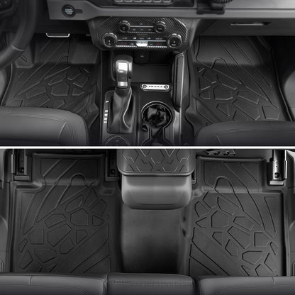 Floor Mats & Cargo Liner Set for 2021-2026 Ford Bronco 4-Door - Full Coverage with Door Sill Guards