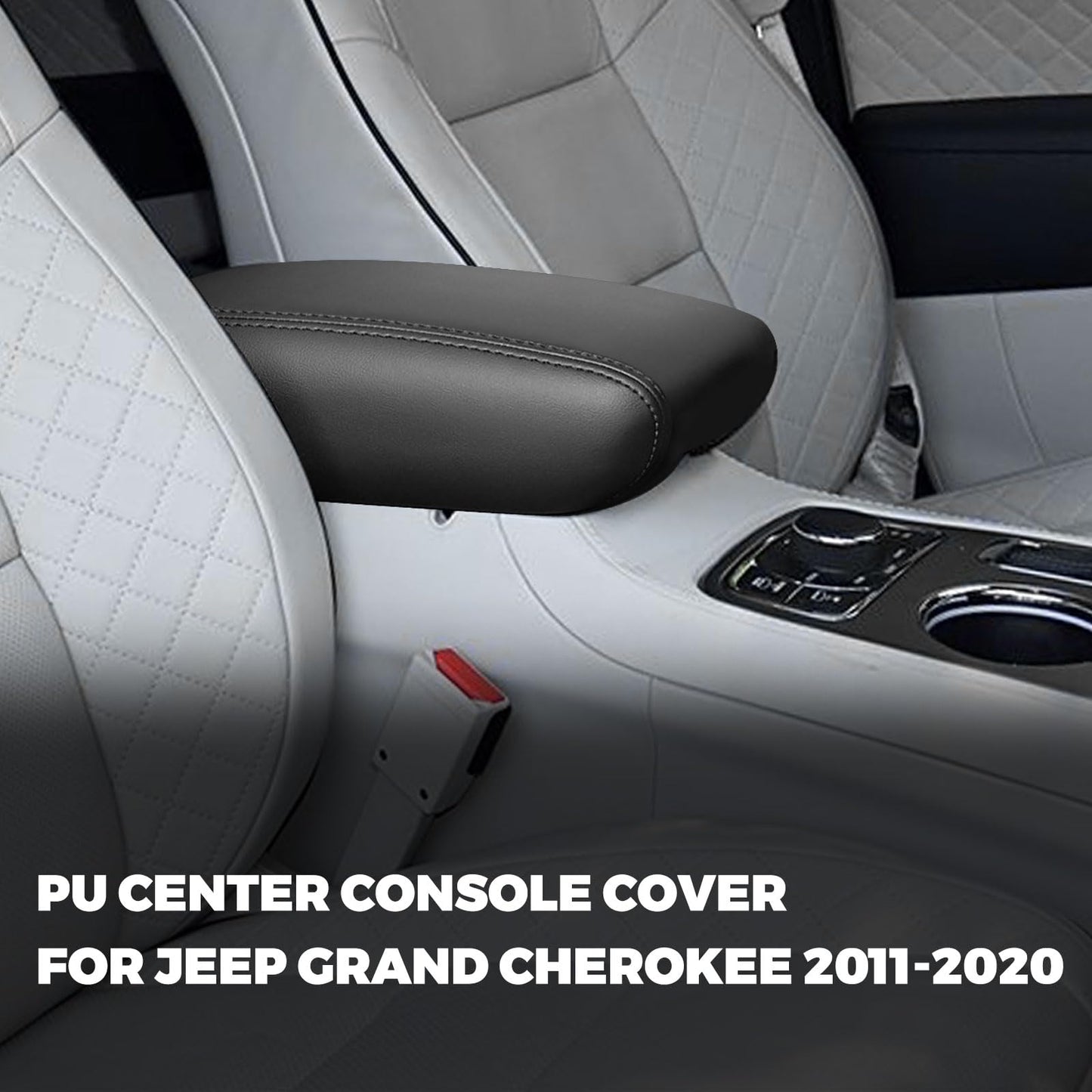 Microfiber Leather Center Console Cover for 2021-2025 Ford Bronco 2/4-Door (Excludes Sport)