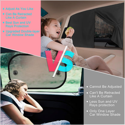Magnetic Car Window Shades for Dodge Grand Caravan, Double Layer Sunshade