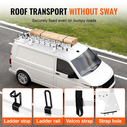 54" Heavy-Duty Van Roof Ladder Rack (3 Bars) - 800 lb Capacity for Ford Transit (2015-2022)