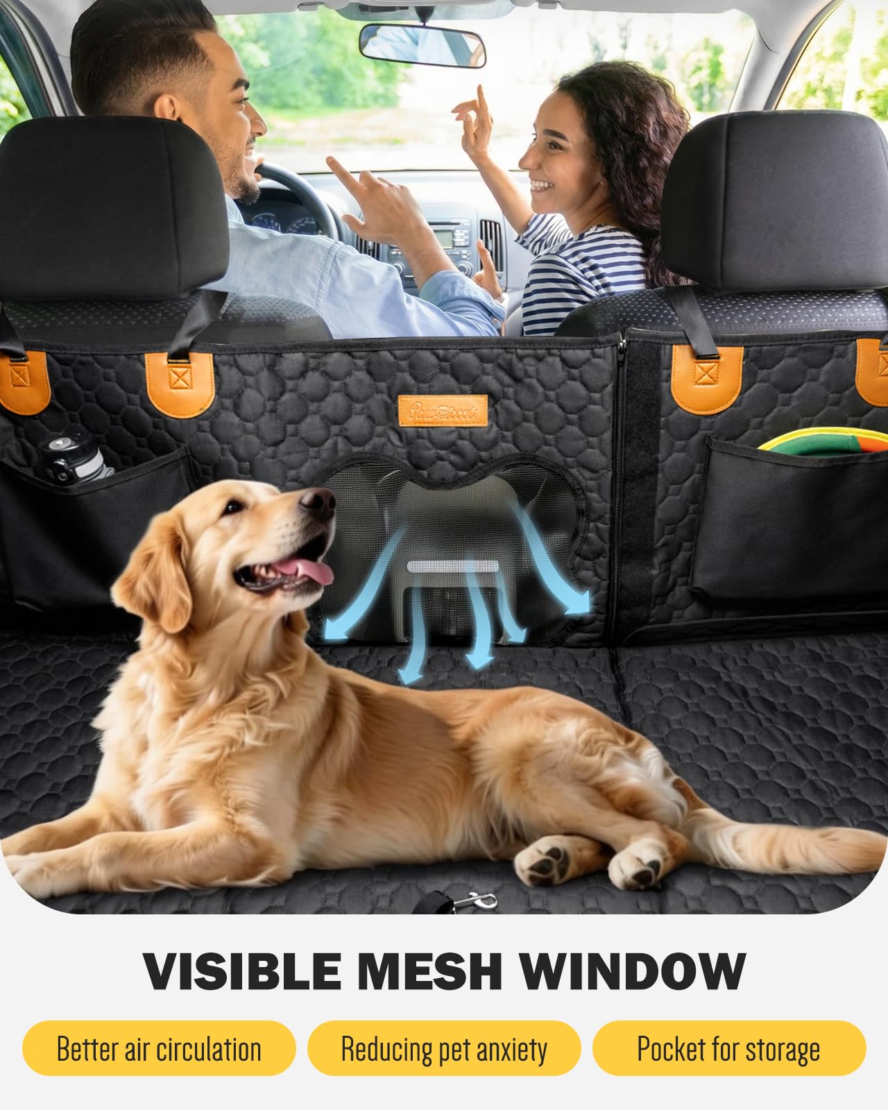 420 lb Waterproof Back Seat Extender with Hard Bottom - Anti-Scratch, Easy Clean for Dogs