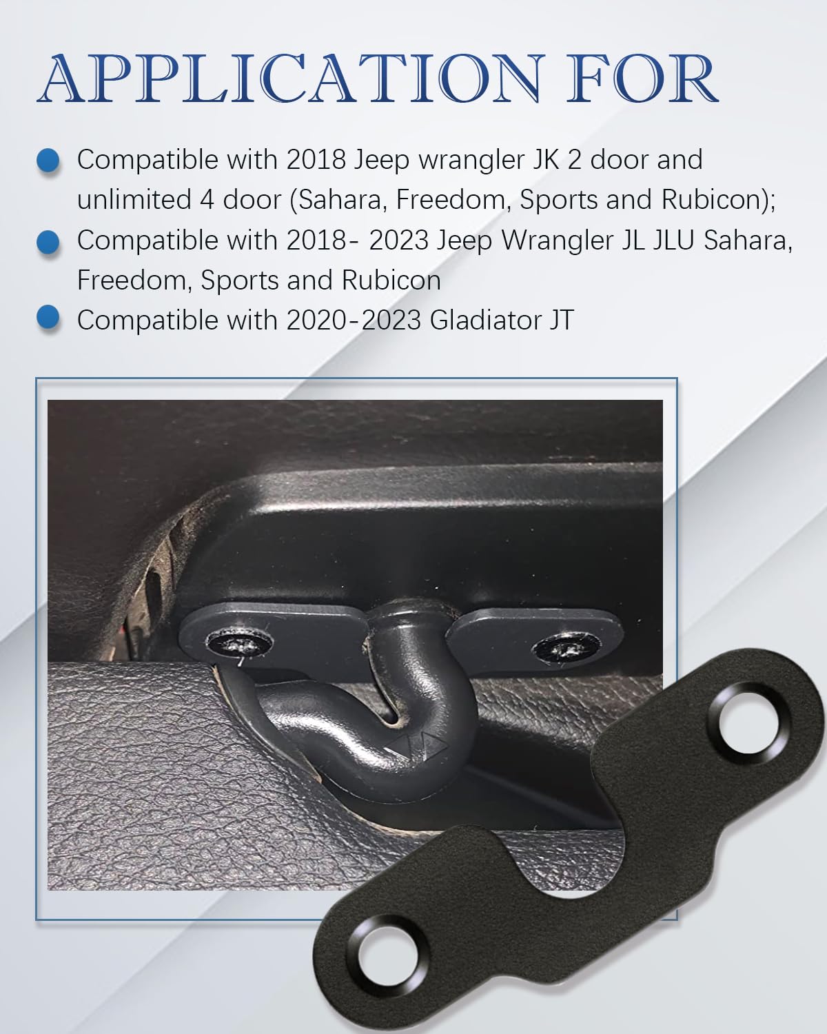 for Jeep Sun Visor Repair Kit, Aluminum Alloy Sun Visor Clips Compatible with Jeep Wrangler JK 2018/ Wrangler JL 2018 2019 2021 2022 2023/ JT Gladiator 2020 2021 2022 2023 - Upgrade Version-Black