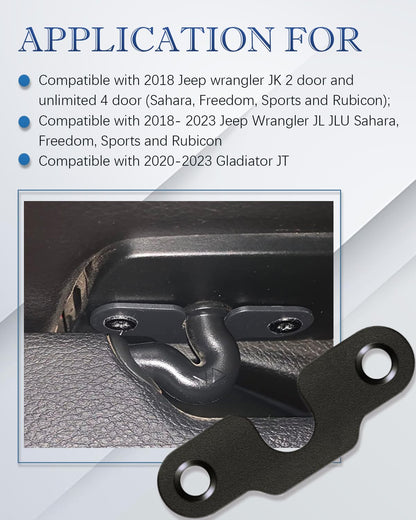 for Jeep Sun Visor Repair Kit, Aluminum Alloy Sun Visor Clips Compatible with Jeep Wrangler JK 2018/ Wrangler JL 2018 2019 2021 2022 2023/ JT Gladiator 2020 2021 2022 2023 - Upgrade Version-Black