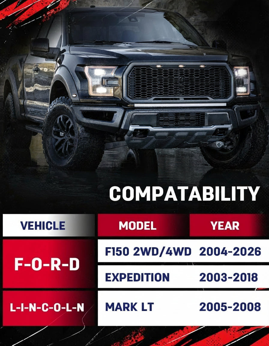 Richeer 3 inch Leveling Lift Kit Compatible with 2004-2026 F150, Leveling Lift Kit Fit for 2004-2026 F150 2WD 4WD, 2003-2018 Expedition Forged Front Strut Spacers Raise the Front of your F150 by 3"