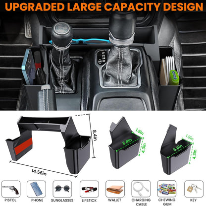 4PCS Center Console Organizer for Jeep Wrangler JL & Gladiator JT (2018-2026)