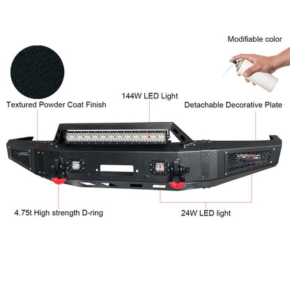 Bronco Front Rear Bumper with Winch Plate & LED Lights