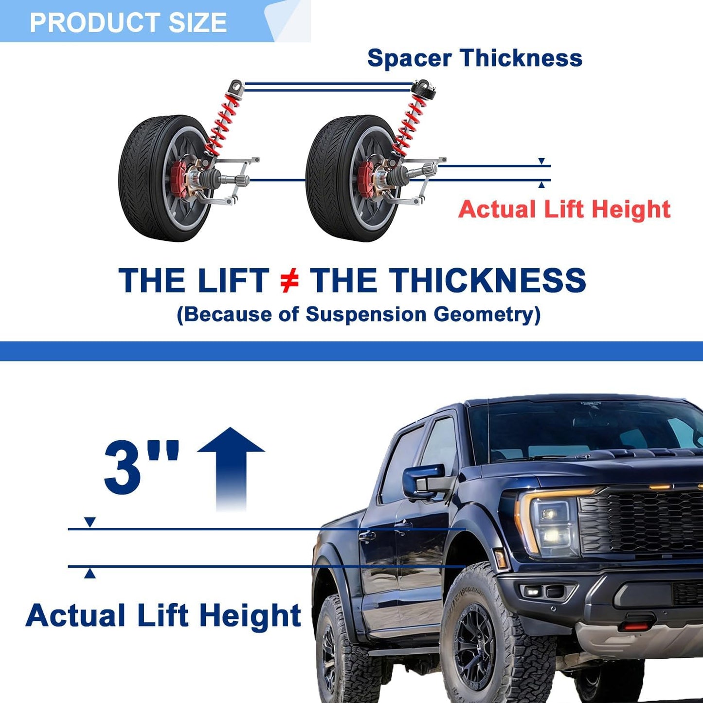 3" Front Leveling Kit for 2004-2026 Ford F-150 & Expedition - Aluminum Forged Spacers